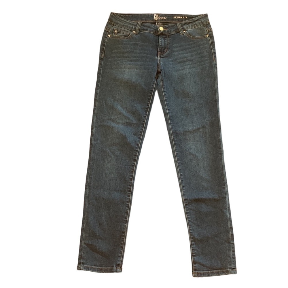 CP Jeans Blue Skinny Low Rise Rhinestone Button Stretch Denim Juniors‎ Size 9